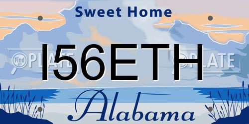 I56ETH Alabama License Plate