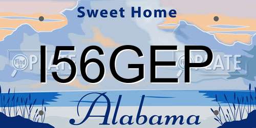 I56GEP Alabama License Plate
