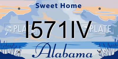 I571IV Alabama License Plate