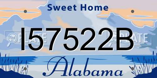 I57522B Alabama License Plate