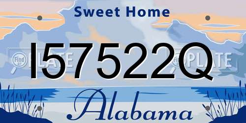 I57522Q Alabama License Plate