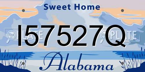 I57527Q Alabama License Plate