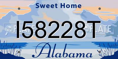 I58228T Alabama License Plate