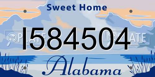 I584504 Alabama License Plate