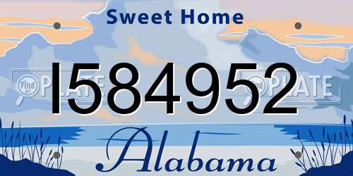 I584952 Alabama License Plate