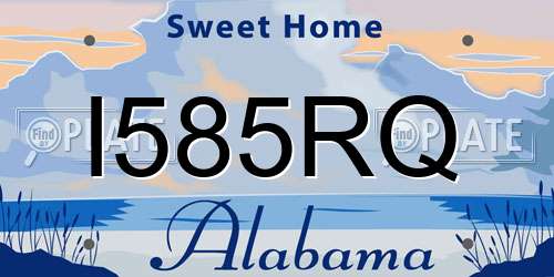 I585RQ Alabama License Plate