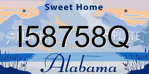 I58758Q Alabama License Plate