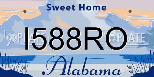 I588RO Alabama License Plate