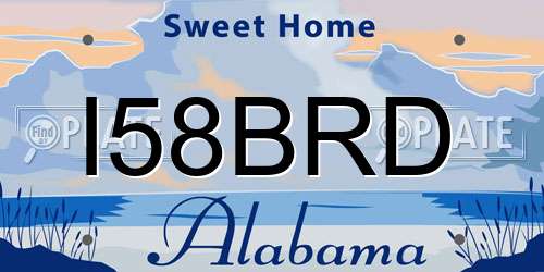 I58BRD Alabama License Plate
