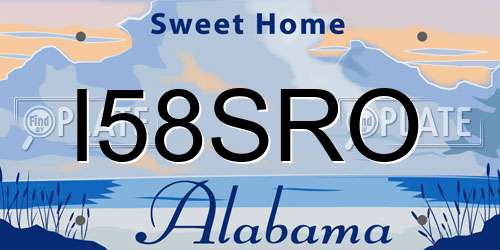 I58SRO Alabama License Plate