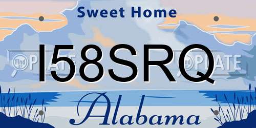 I58SRQ Alabama License Plate
