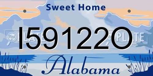 I59122O Alabama License Plate