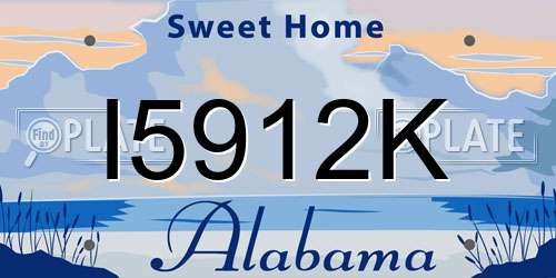 I5912K Alabama License Plate