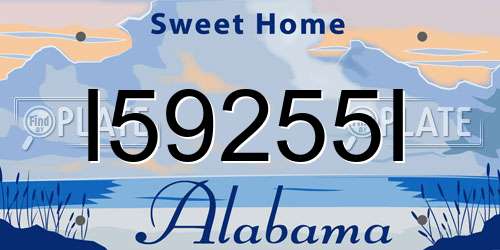 I59255I Alabama License Plate