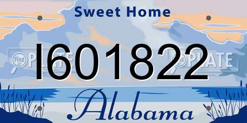 I601822 Alabama License Plate