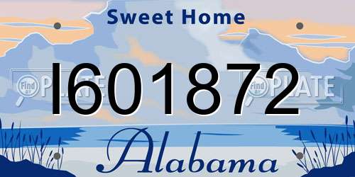 I601872 Alabama License Plate