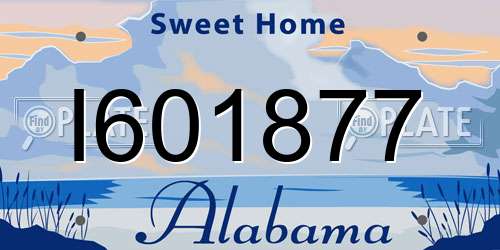 I601877 Alabama License Plate