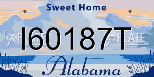 I60187T Alabama License Plate