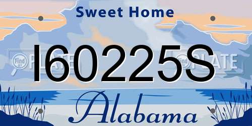 I60225S Alabama License Plate