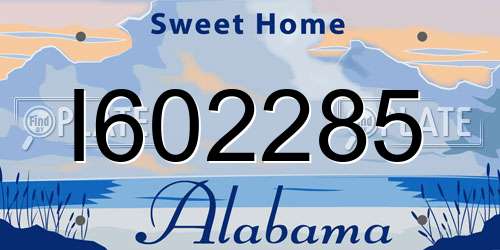 I602285 Alabama License Plate