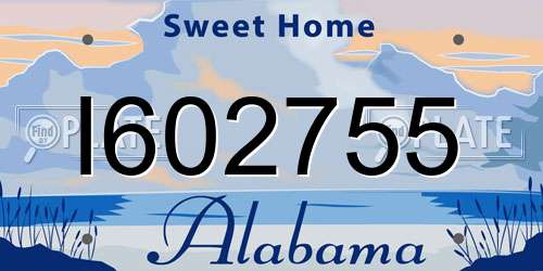 I602755 Alabama License Plate