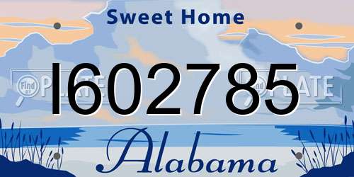 I602785 Alabama License Plate