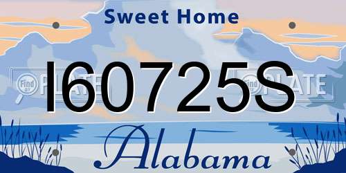 I60725S Alabama License Plate