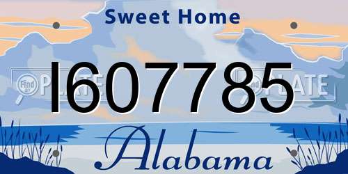 I607785 Alabama License Plate