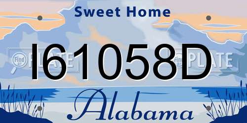 I61058D Alabama License Plate