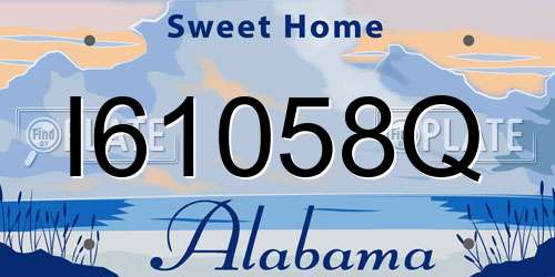 I61058Q Alabama License Plate