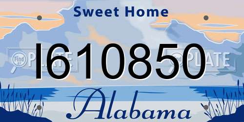 I610850 Alabama License Plate