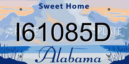 I61085D Alabama License Plate
