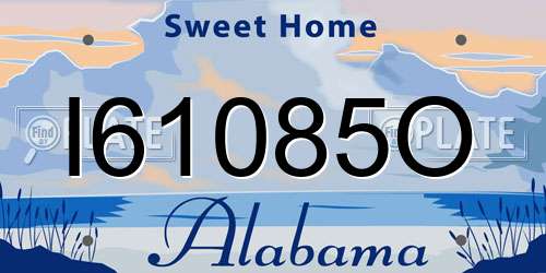 I61085O Alabama License Plate