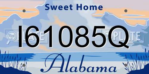 I61085Q Alabama License Plate
