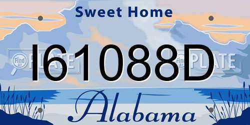 I61088D Alabama License Plate