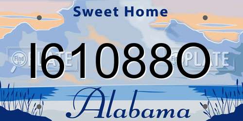 I61088O Alabama License Plate