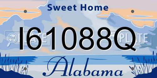 I61088Q Alabama License Plate