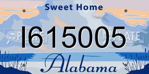 I615005 Alabama License Plate