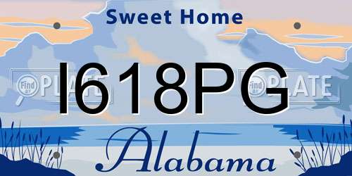 I618PG Alabama License Plate