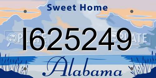 I625249 Alabama License Plate