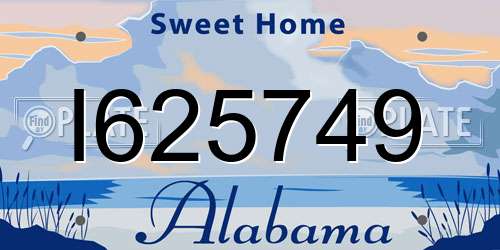 I625749 Alabama License Plate