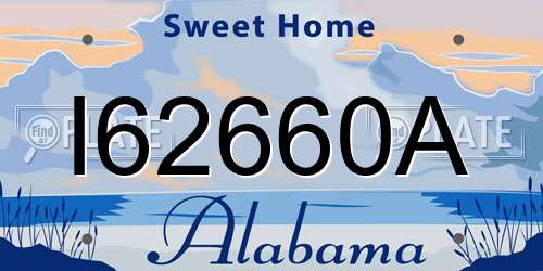 I62660A Alabama License Plate