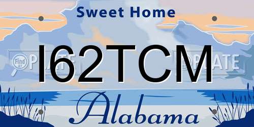 I62TCM Alabama License Plate