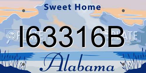 I63316B Alabama License Plate