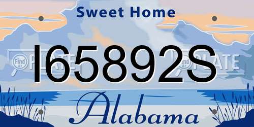 I65892S Alabama License Plate