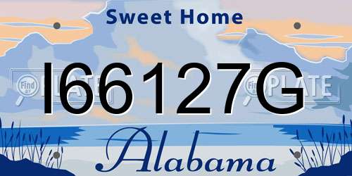 I66127G Alabama License Plate