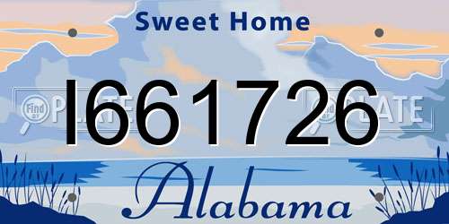 I661726 Alabama License Plate