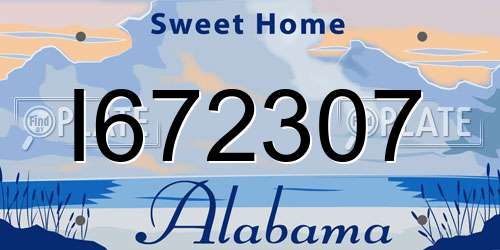 I672307 Alabama License Plate