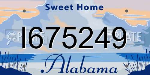I675249 Alabama License Plate