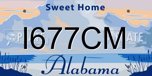 I677CM Alabama License Plate